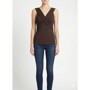 Y2k Banana Republic Chocolate Brown Sleeveless Tie-Back Tank Top Size XS